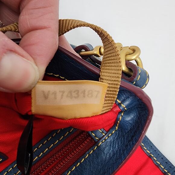 Dooney & Bourke Leather Slate Blue Crossbody Saddle Bag/ Purse Adjustable Strap - Picture 14 of 16